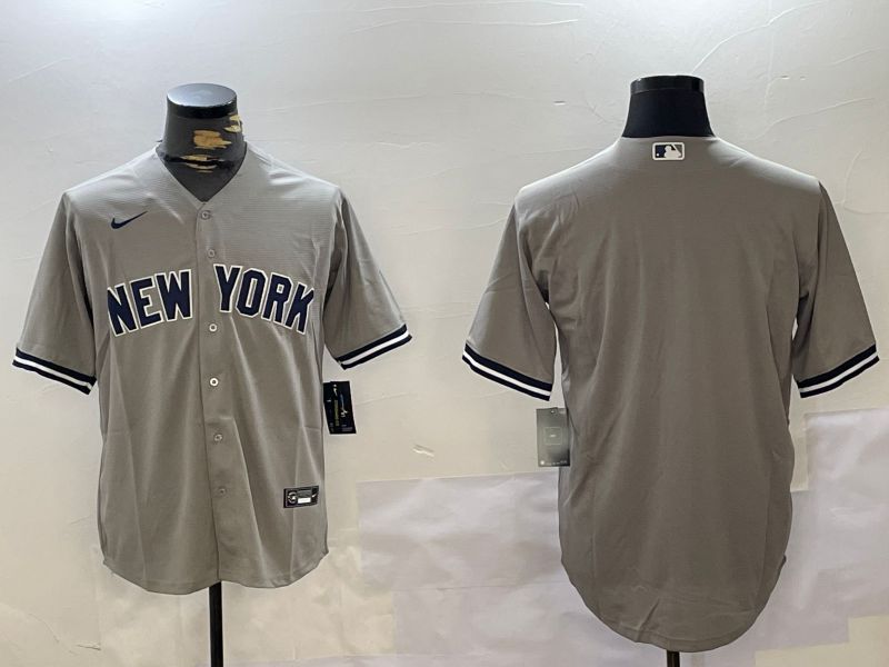 Men New York Yankees Blank Grey Game 2024 Nike MLB Jersey style 102718